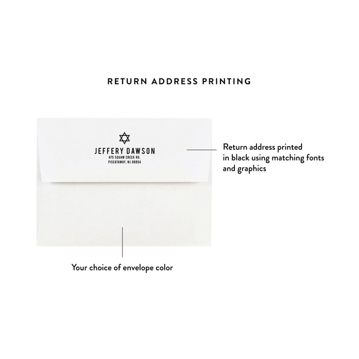 Personalized Bar Mitzvah Invitation Abstract Star of David Design