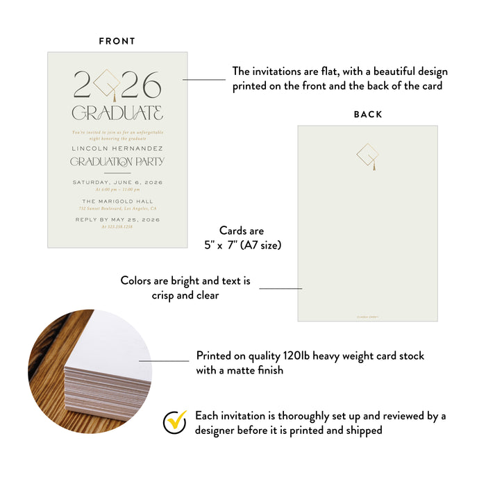 Class of 2026 Graduation Invitation Modern Grad Party Invite