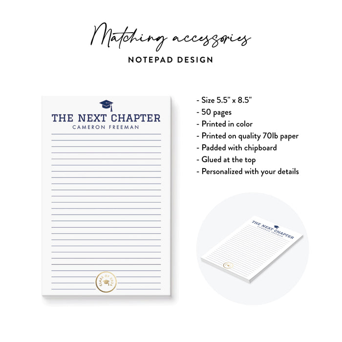 Class of 2026 Graduation Invitation Navy Blue Modern Grad Party Invite