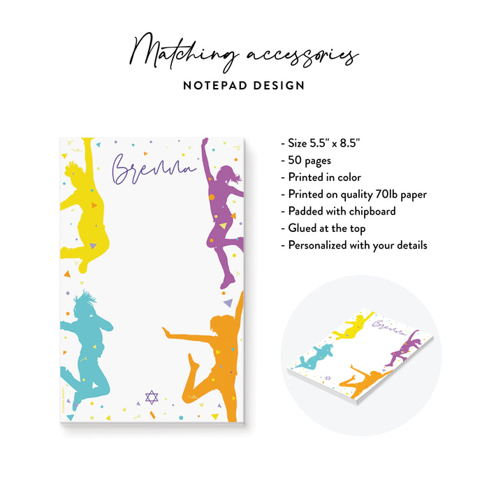 Colorful Dance Theme Bat Mitzvah Invitation Party Card