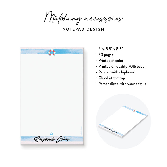 Blue Bar Mitzvah Invitation Pool Party Invite for Boy