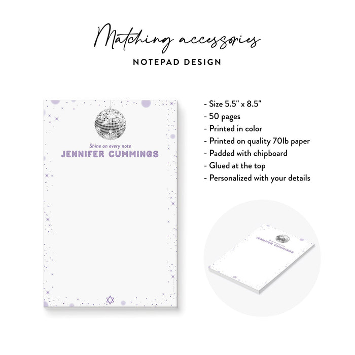 Purple Disco Ball Bat Mitzvah Invitation Starry Party Invite