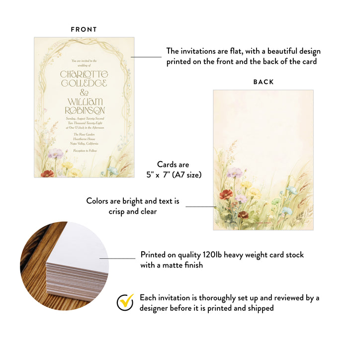 Personalized Colorful Wildflower Garden Wedding Invitation