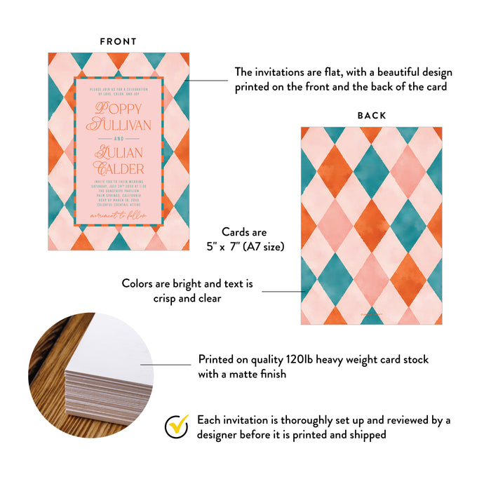 Personalized Colorful Geometric Wedding Invitation