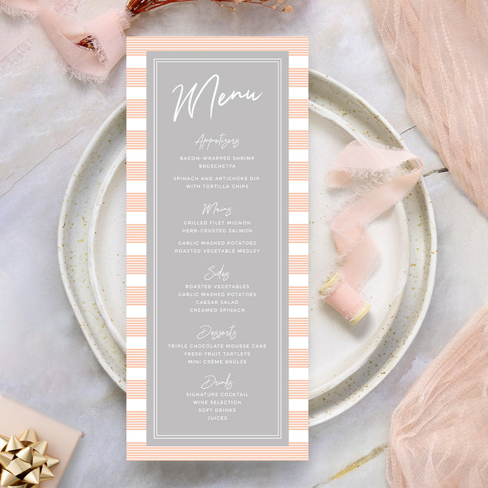 Thirty Birthday Party Invitation Card in Peach and White, Modern Invites for 30th 40th 50th 60th 70th 80th 90th Birthday Celebration