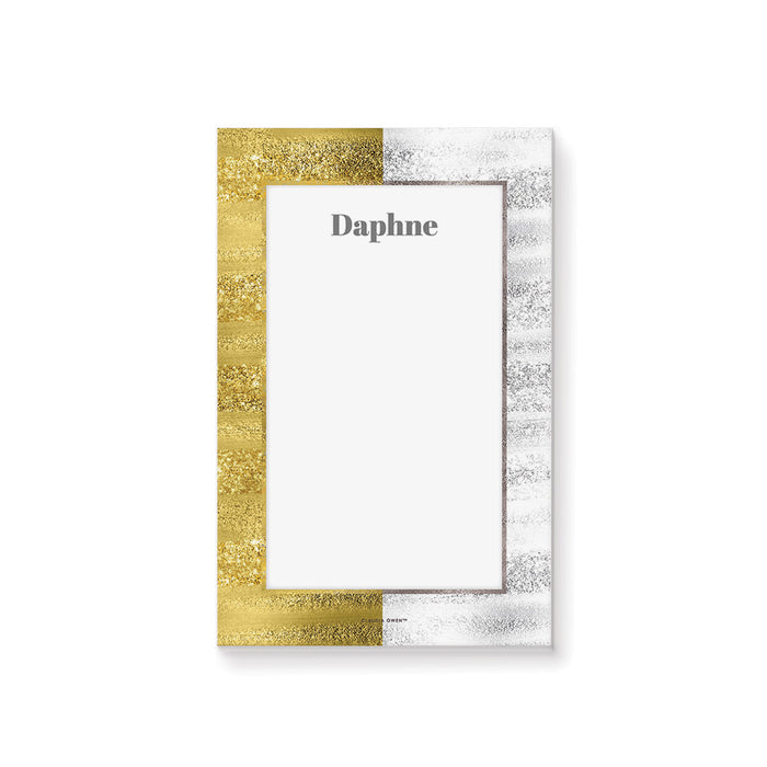 Silver and Gold Notepad, Minimalist Writing Paper for Professionals, Personalized Business Notepad, Elegant Stationery Officepad