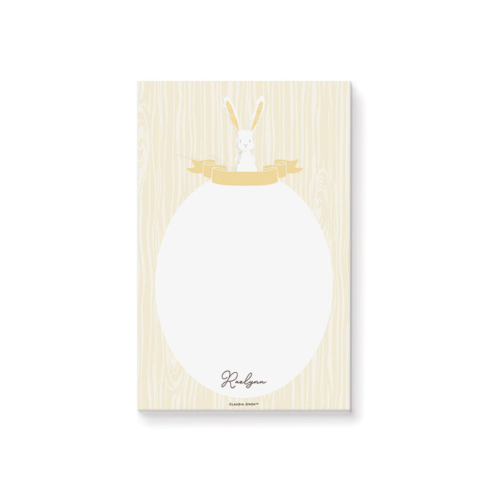 Cute Bunny Notepad for Girls, Rabbit Writing Paper Pad, Adorable Gift for Bunny Lovers, Easter Notepad for Kids, Personalized Easter Stationery