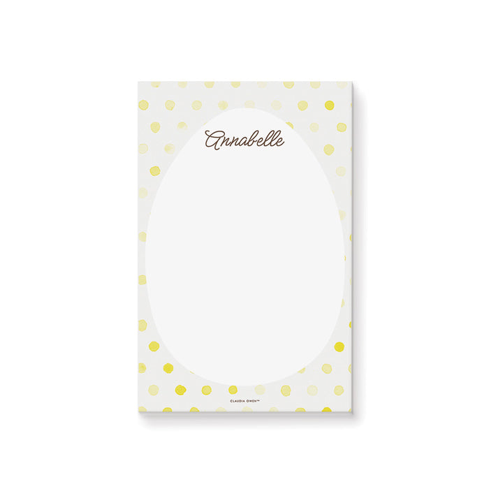 Easter Notepad with Polka Dots, Personalized Easter Gift for Girls, Easter Stationery Pad