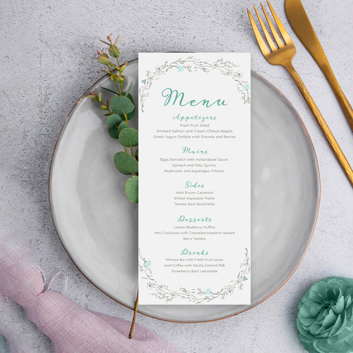 Floral Invitation Card for Brunch In The Garden Party, Birthday Summer Invites for Adults, Spring Birthday Invitation, Lets Brunch Invites with Dainty Flower Illustrations