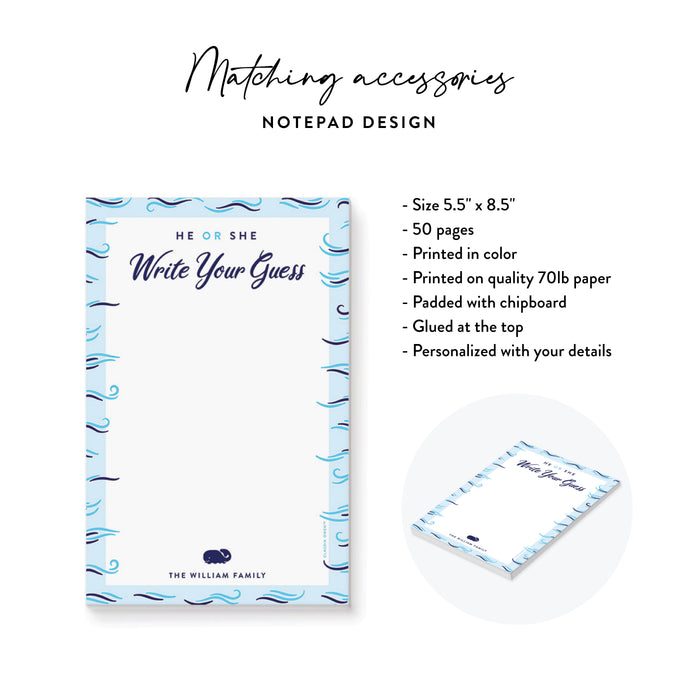 Personalized Whale Gender Reveal Party Invitation