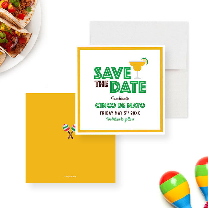 Tacos and Tequila Party Save the Date Card, Margarita Fiesta Save the Dates, Mexican Cocktail Party Save the Date, Birthday Cocktail Save the Dates