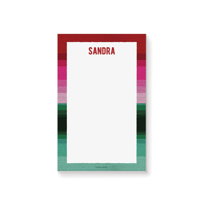 Notepad with a Colorful Serape Blanket, Mexican Themed Stationery for the Office, Personalized Mexican Writing Paper Pad