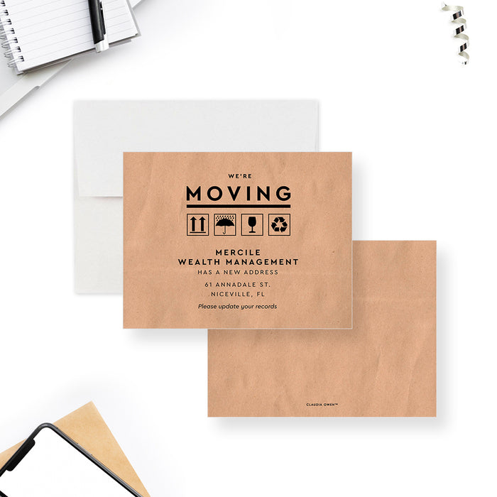 Personalized New Home Announcement Card, House Moving Announcement Card, We Have Moved, Change of Address Announcement Card with Unique and Chic Design