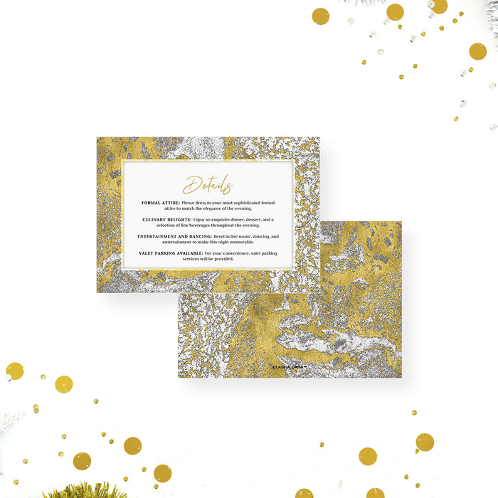 Silver and Gold Invitation for Business Charity Ball, Golden Hour Gala Invites, Elegant Invitation for Nonprofit Evening Event, Corporate Company Party Invite Card