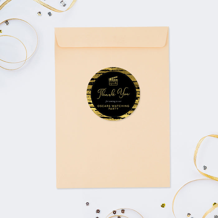 Gold and Black Invitation Card for Oscars Watching Party, Movie Night Invites, Award Ceremony Viewing Party Invitation, Awards Show Themed Dinner Party Invite Card