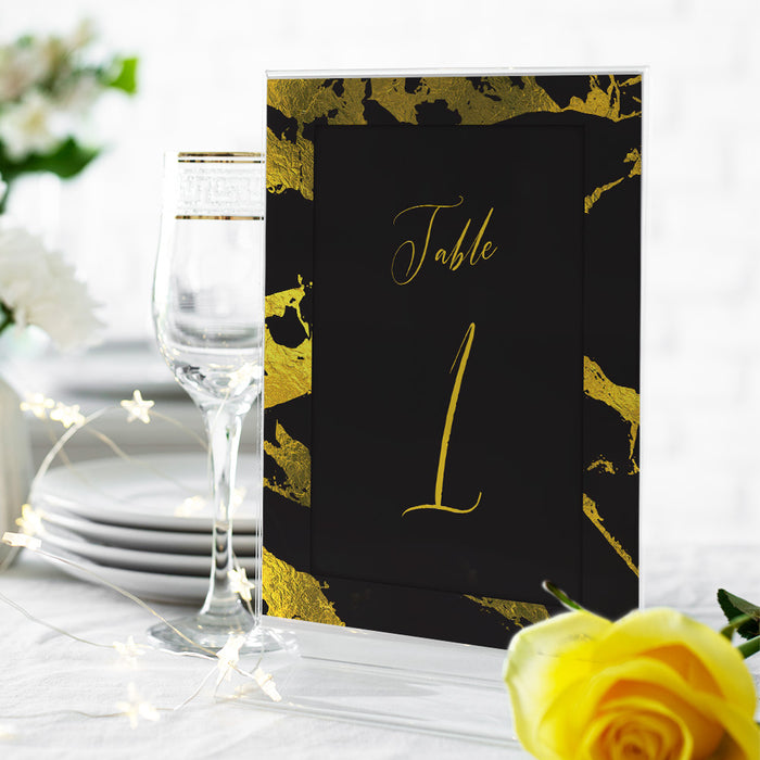Elegant Black and Gold Invitation Card for Charity Dinner Party, Business Annual Gala Invites, Fundraiser Invitations