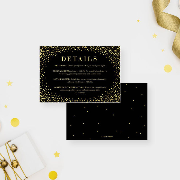 Black and Gold Elegant Invitation Card for Company Dinner Party, Annual Appreciation Dinner Invites, Formal Business Event Invitation