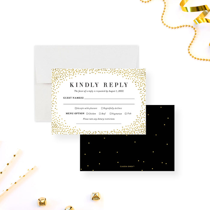 Black and Gold Elegant Invitation Card for Company Dinner Party, Annual Appreciation Dinner Invites, Formal Business Event Invitation