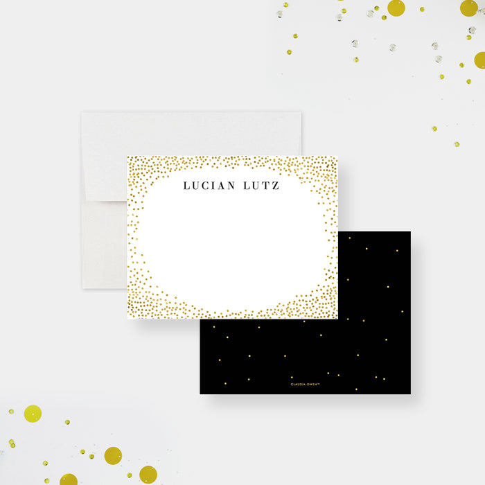 Black and Gold Elegant Business Note Cards, Personalized Company Dinner Thank You Cards, Professional Stationery Card for the Office
