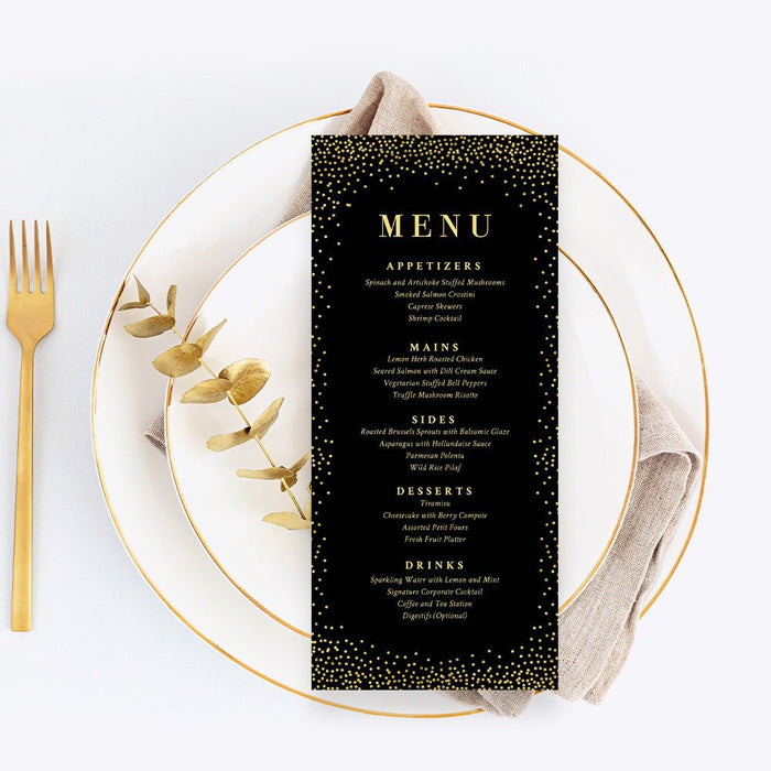 Black and Gold Elegant Invitation Card for Company Dinner Party, Annual Appreciation Dinner Invites, Formal Business Event Invitation