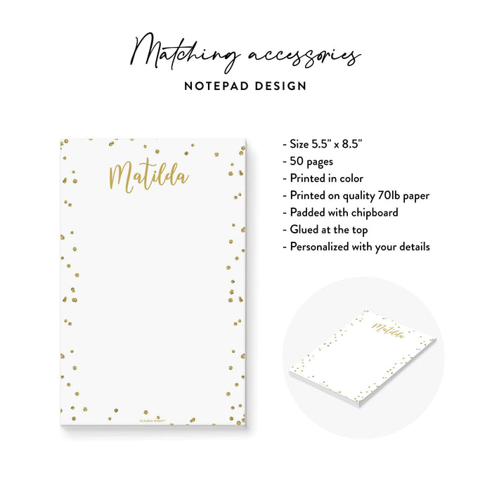 Birthday Party Invitation Card with Gold Confetti, Elegant Invitation for 30th 40th 50th 60th 70th Birthday Celebration