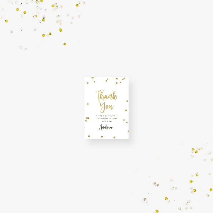 Birthday Party Invitation Card with Gold Confetti, Elegant Invitation for 30th 40th 50th 60th 70th Birthday Celebration