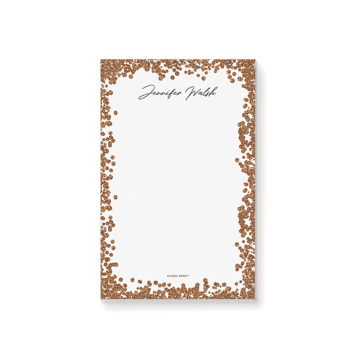 Elegant Notepad with Faux Golde Glitter, Open House Party Favor, Professional To Do List Pad, Personalized Gift for Her, Stationery Writing Paper Pad