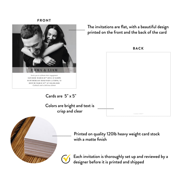 Personalized Engagement Party Invitation with Romantic Photo