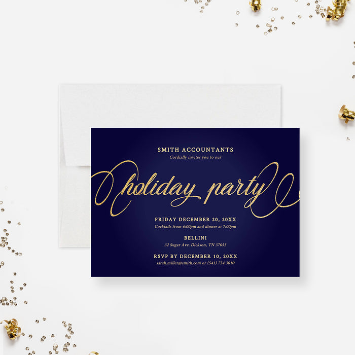 Company Holiday Party Invitation Editable Template, Corporate Holiday Cards Digital Download, Elegant Business Christmas Invitations