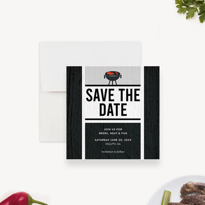 Backyard BBQ Party Save the Date Card for House Party, Neighborhood Picnic Save the Dates, Summer Barbeque Birthday Save the Date Card, Save the Date, Grill and Chill