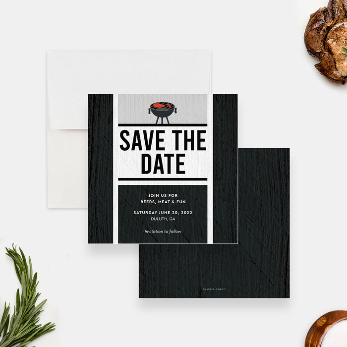 Backyard BBQ Party Save the Date Card for House Party, Neighborhood Picnic Save the Dates, Summer Barbeque Birthday Save the Date Card, Save the Date, Grill and Chill