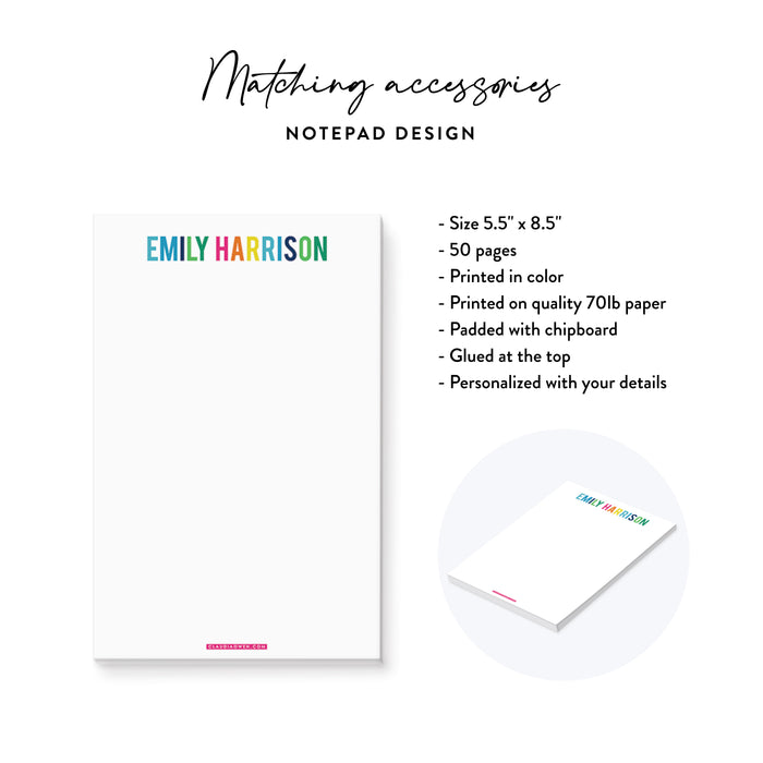 Personalized Rainbow Name Notepad
