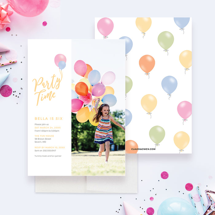 Make Your Party Pop with Our Fun and Festive Balloon Themed Invitation Digital Template