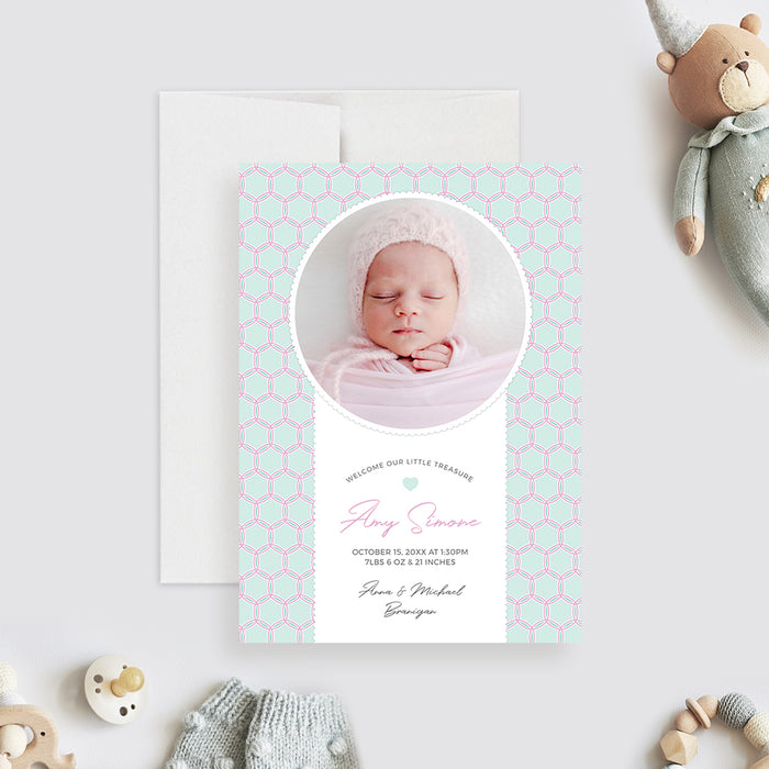 Celebrate Our New Arrival with Our Baby Announcement Card Digital Template