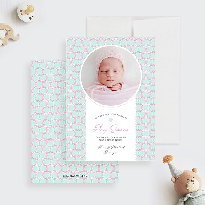 Celebrate Our New Arrival with Our Baby Announcement Card Digital Template