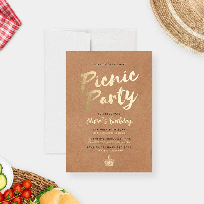 Experience the Great Outdoors with Our Birthday Picnic Party Invitation Template
