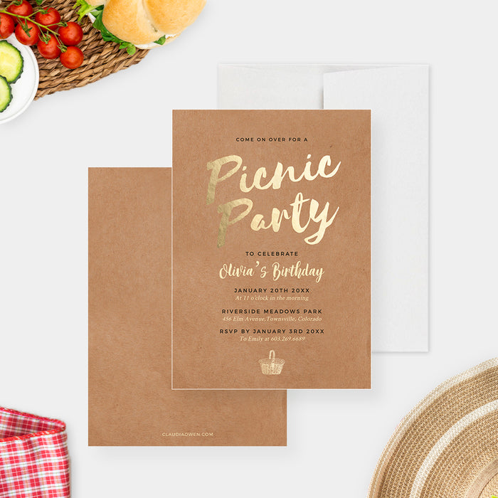 Experience the Great Outdoors with Our Birthday Picnic Party Invitation Template