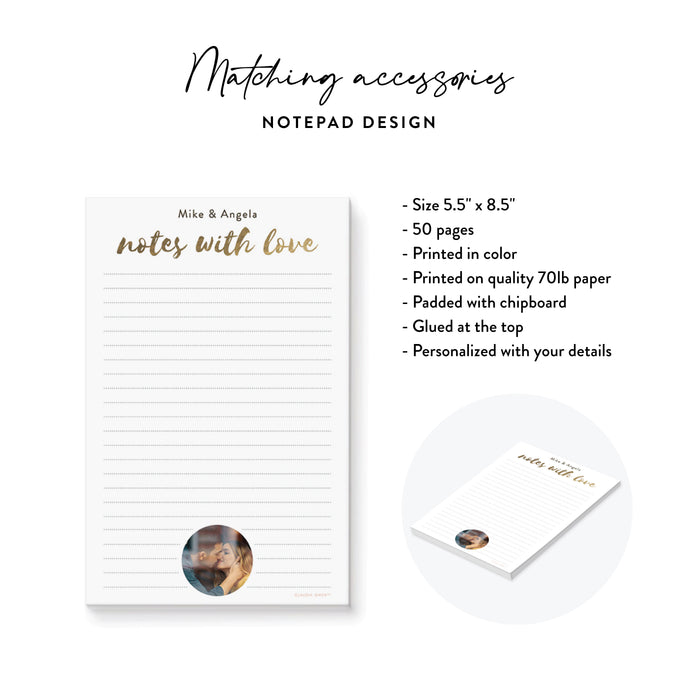 Personalized Photo Engagement Party Invitation with Gold Accents