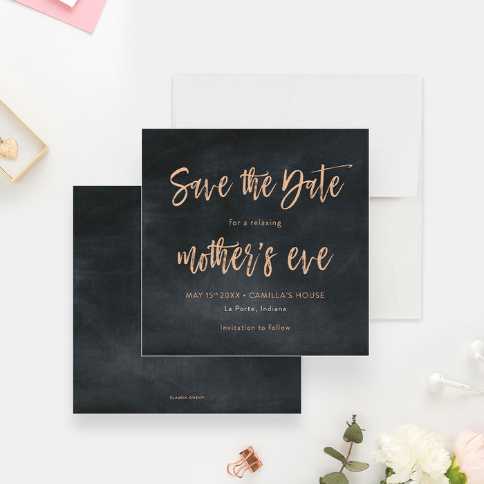 Mother's Eve Party Save the Date Card, Modern Save the Date for Mothers Day Party,  Ladies Get Together Save the Date