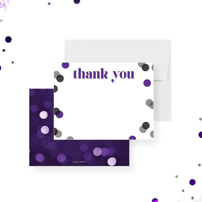 Bachelorette Thank You Note Card, Custom Gift for Women, Bridal Shower Thank You Card, Purple Personalized Thank You Notes