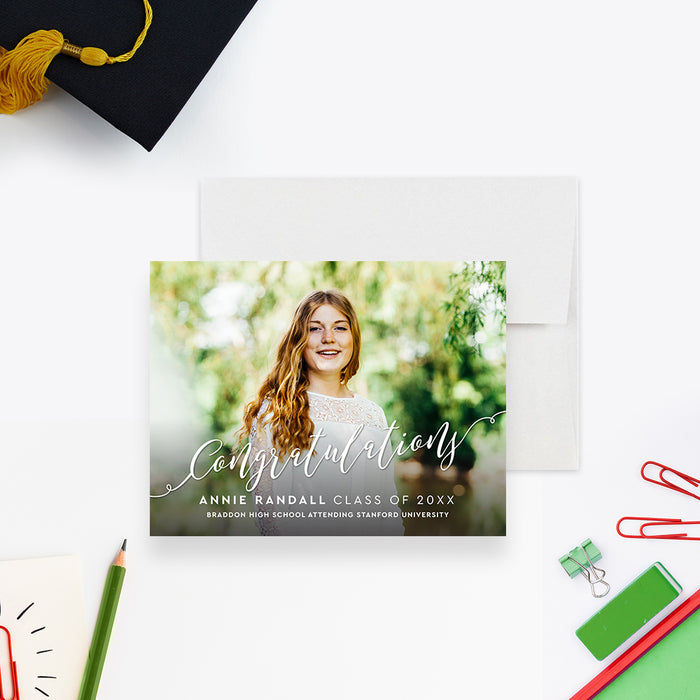Graduation Photo Note Cards, Congratulations Card for Graduates, Congr
