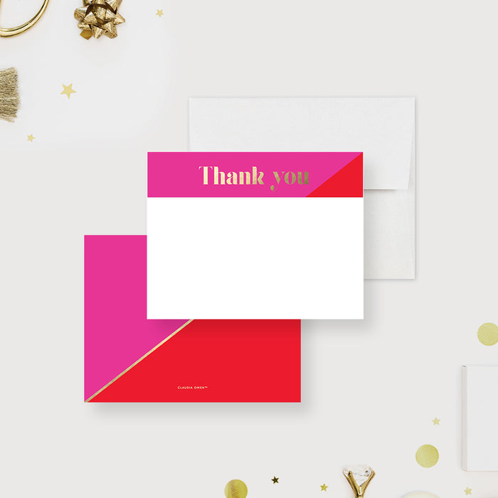 Pink and Red Personalized Note Card with Envelopes, Custom Gift for Women, Unique Thank You Card for Bridal Shower, Thank You Card for Bachelorette Party