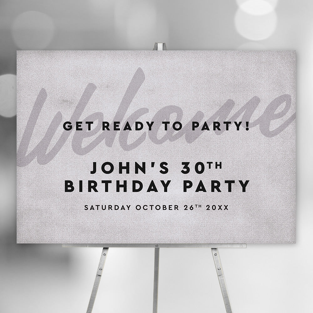 Fun Welcome Sign for Birthday Celebrations Suitable for Any Age, 30th