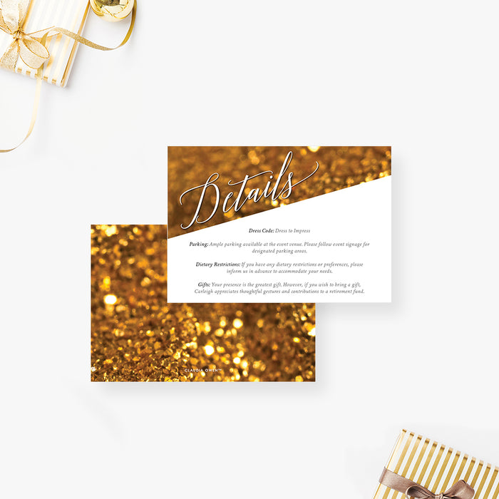 Its a Wrap Golden Invitation Card for Retirement Party, Elegant Goodbye Party Invitation, Personalized Retirement Luncheon Invites