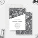 Personalized 50th birthday invitation with black and white bokeh design, large fiftieth script lettering, name, and party details-front-back