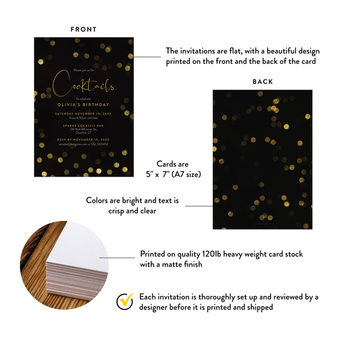 Cocktail Party Birthday Invitation Adult Celebration