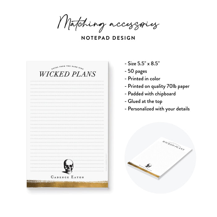 Elegant Halloween Party Invitation Black Gold Skull Invite