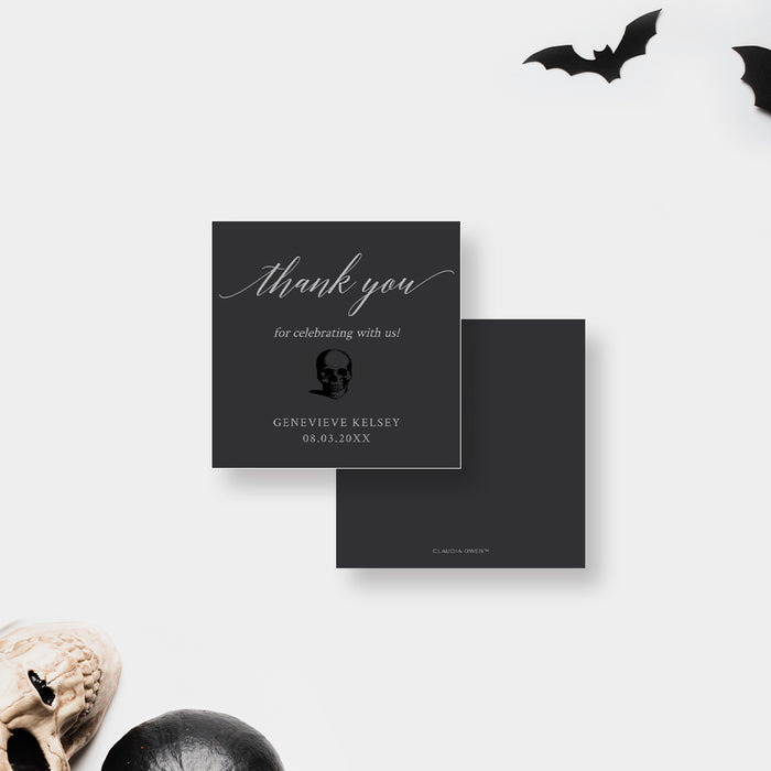 Thank You Gift Tag Template, Birthday Tag Printable Digital Download, Death Party Favor Tag 2 x 2 Inches