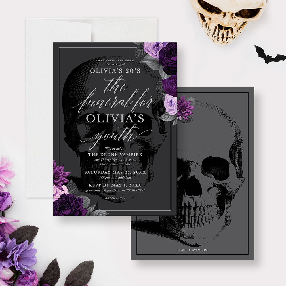 RIP to My 20s Funeral Birthday Invitation Template, Halloween Birthday