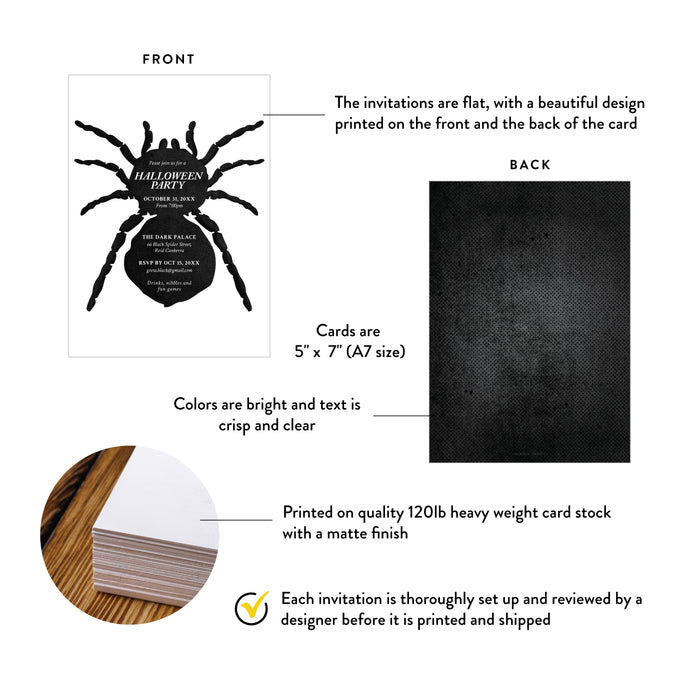 Halloween Spider Invitation Spooky Party Invite